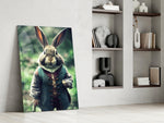 The Rabbit glass print enhancing a nursery with cinematic warmth