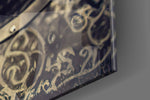 The Beak artwork anchoring a wall with regal narrative palette