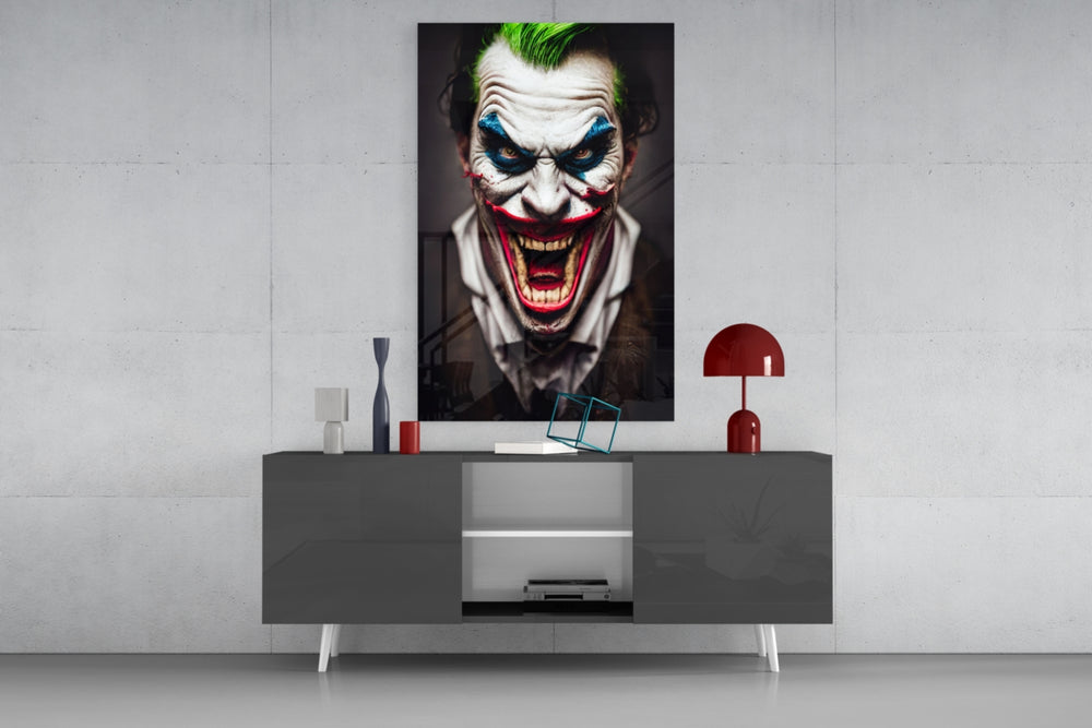 The Smile of Joker panel catching screen glow to reveal its manic charge