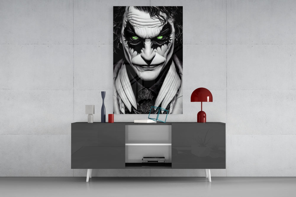 Joker panel catching screen glow to reveal its menacing stillness