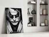 Joker glass print enhancing a teen lounge with cinematic edge
