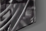 Endless Search artwork anchoring a wall with bold monochrome palette