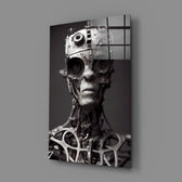 Industrial-noir panel bringing haunted stillness to a contemporary man cave