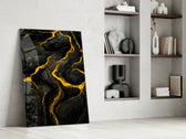 Slit glass print enhancing a library with cinematic mood