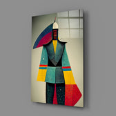 Bauhaus-figurative panel bringing modernist clarity to a contemporary office