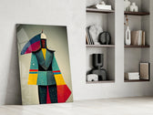 Colored Man glass print enhancing a study with cinematic energy