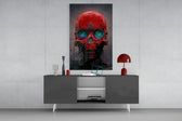 Skull panel catching window light to reveal its mystic gravity
