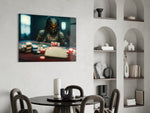 Gambler panel adding editorial drama to a gaming room