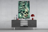 Fall of Skeletons panel catching screen glow to reveal its electric dread