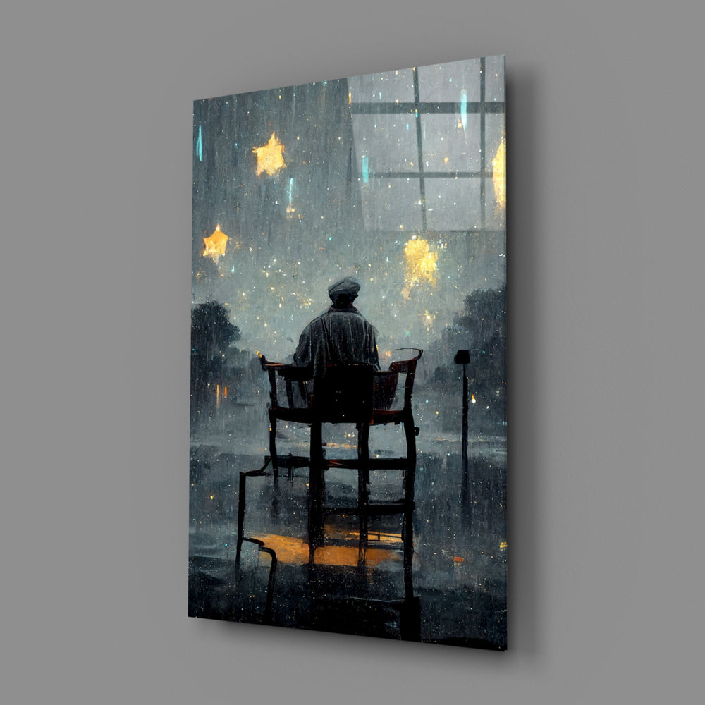 Melancholic-painting panel bringing meditative gravity to a contemporary hallway