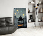 Star Rain panel adding editorial grace to an office