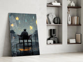 Star Rain glass print enhancing a study with cinematic mood