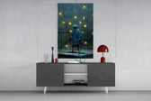 Star Rain panel catching window light to reveal its meditative gravity