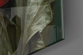 Headless Monk artwork anchoring a wall with warm dramatic palette