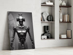 Humachine glass print enhancing a gaming room with cinematic mood