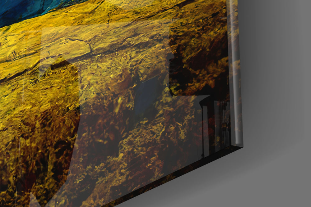 Dancing Sky artwork anchoring a wall with warm dramatic palette