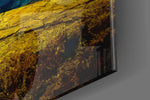 Dancing Sky artwork anchoring a wall with warm dramatic palette