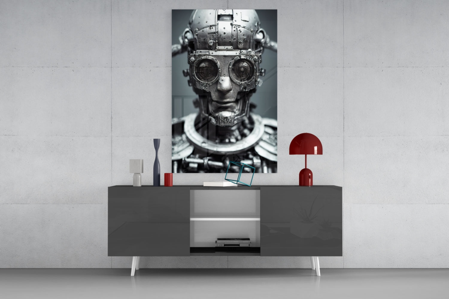 "Humachine" Glass Wall Art  || Designer Collection.