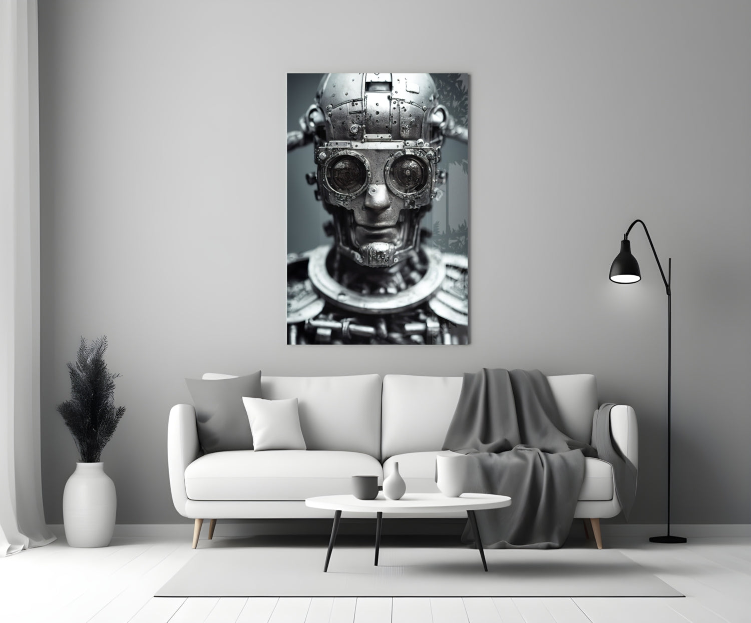 "Humachine" Glass Wall Art  || Designer Collection.