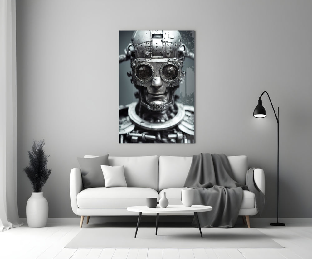 "Humachine" Glass Wall Art  || Designer Collection.