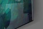 Jelly Eyes artwork anchoring a wall with cool vibrant palette