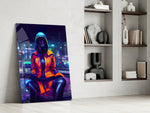The Wait glass print enhancing an office with cinematic edge