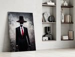 Negotiator glass print enhancing a gaming room with cinematic mood