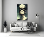 No Talk close-up showing cracked skull with brass goggles and dangling earrings