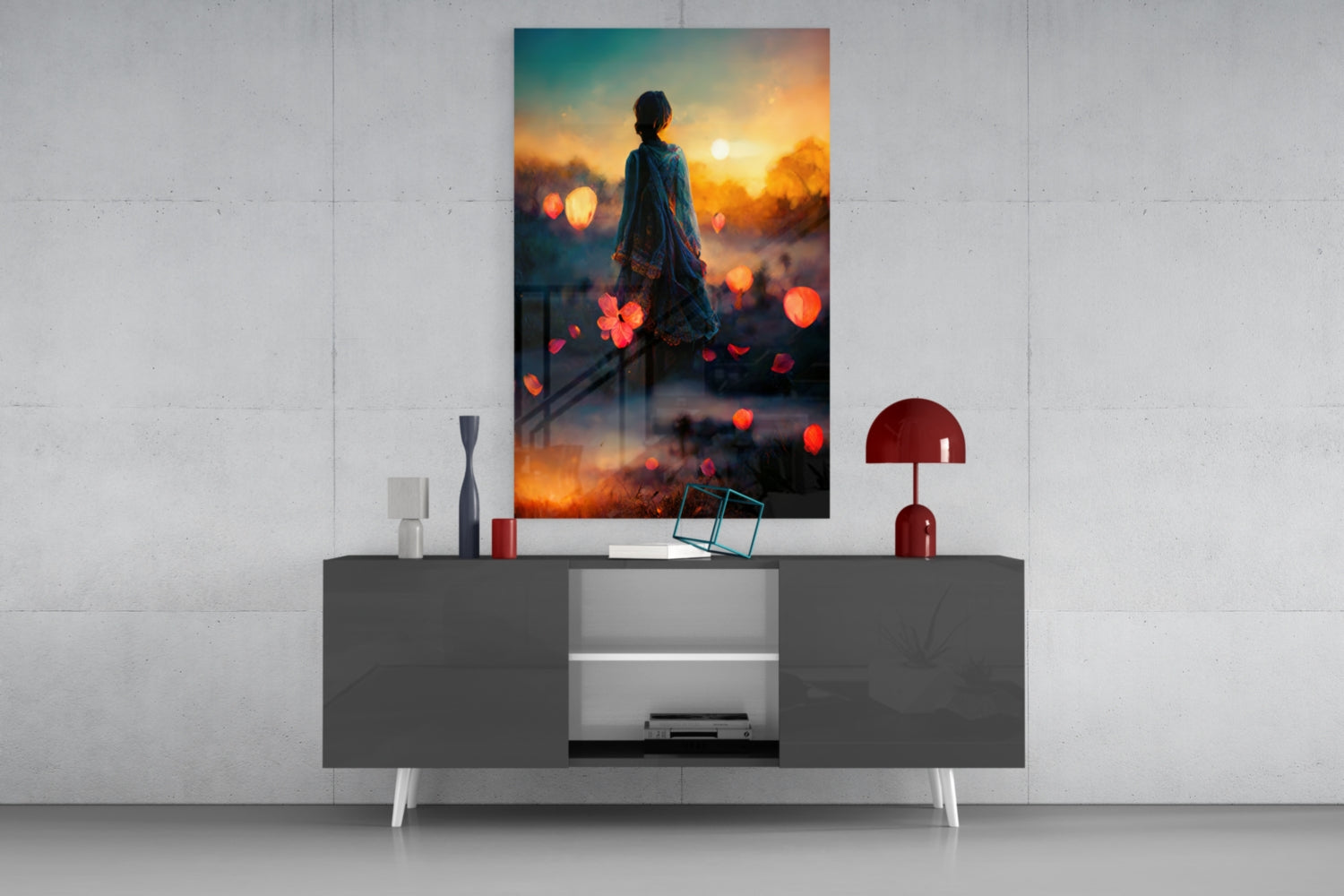 Towards Sunset Glass Wall Art || Designer Collection.