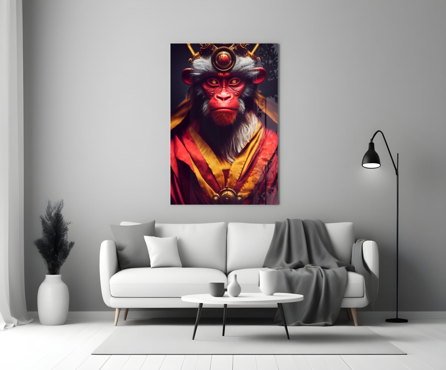Ape King Glass Wall Art  || Designer Collection.