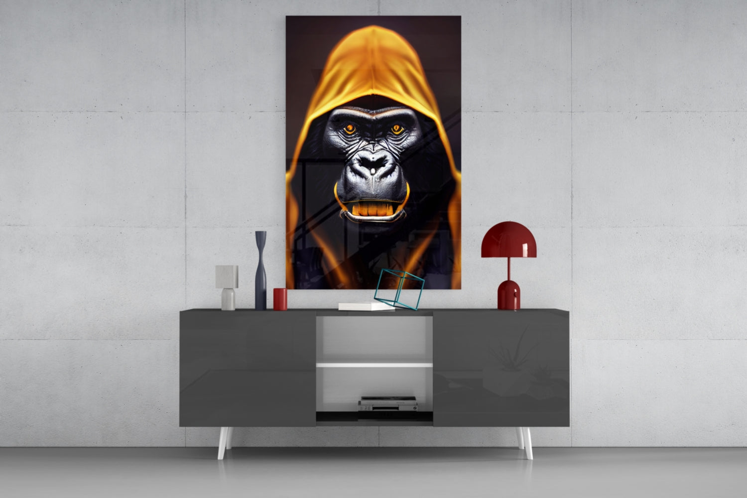 Angry Smile Glass Wall Art  || Designer Collection.