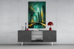 Underground panel catching window light to reveal its monumental gravity
