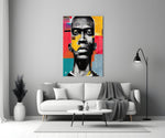 The Rebellious Look close-up showing African portrait with mustard and scarlet patches