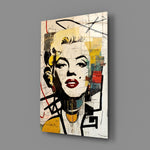 Pop-art-collage panel bringing luminous nostalgia to a contemporary home theater