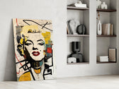 Marilyn Monroe glass print enhancing an office with cinematic mood