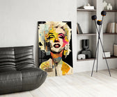 Marilyn Monroe panel adding editorial grace to a bedroom
