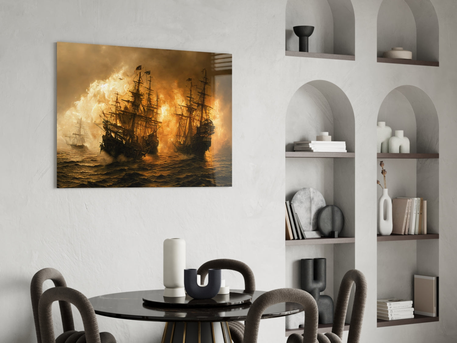 Red Storm Glass Wall Art  || Designer Collection.