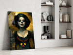 Harley Quinn glass print enhancing a bedroom with cinematic mood