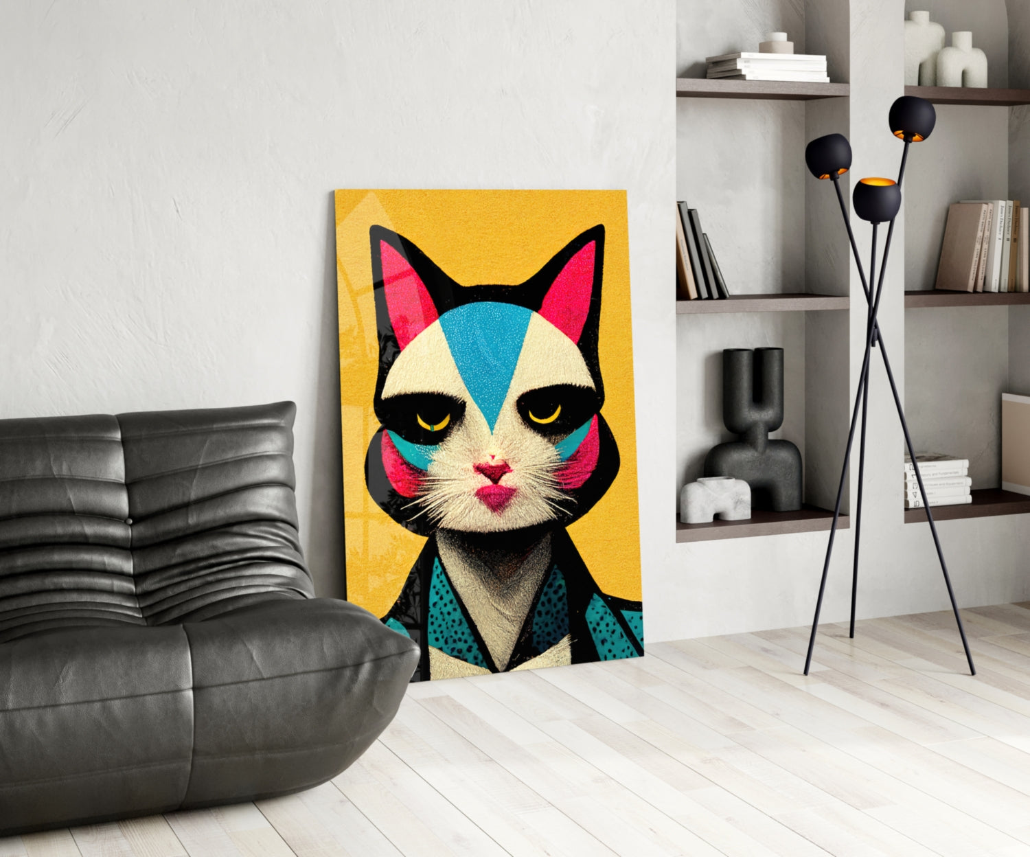 The Cat Glass Wall Art || Designer Collection.