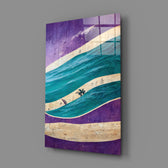 Sumi-graphic panel bringing meditative rhythm to a contemporary bathroom