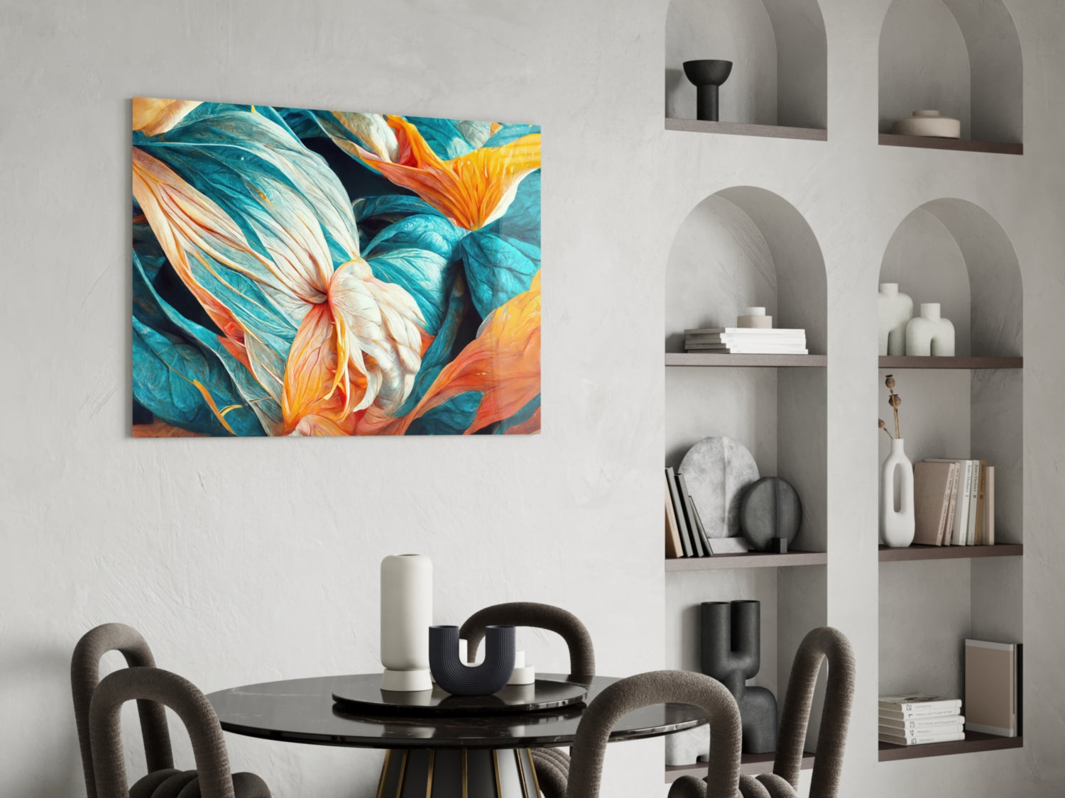 Flowerish Glass Wall Art  || Designer Collection.