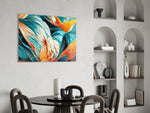 Flowerish panel adding editorial grace to a hallway