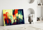 Silhouettes close-up showing watercolor figures drifting through misted street