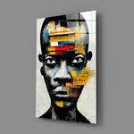 Neo-expressionist panel bringing raw intensity to a contemporary office