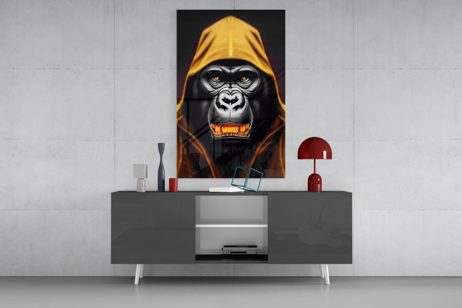 Angry Smile Glass Wall Art  || Designer Collection.