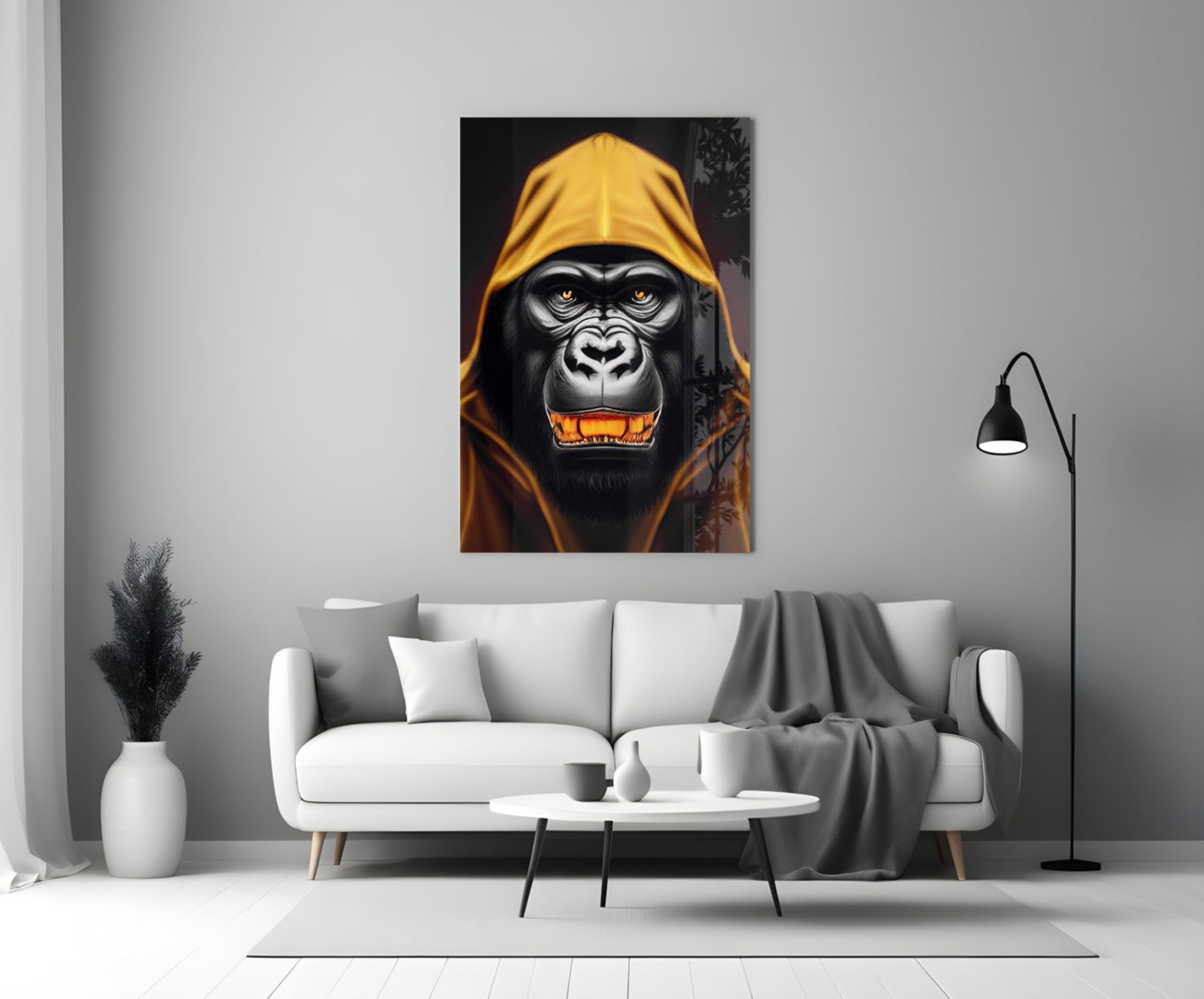 Angry Smile Glass Wall Art  || Designer Collection.