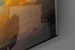 Mysticism artwork anchoring a wall with warm dramatic palette
