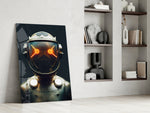 Robotic View glass print enhancing a teen lounge with cinematic mood