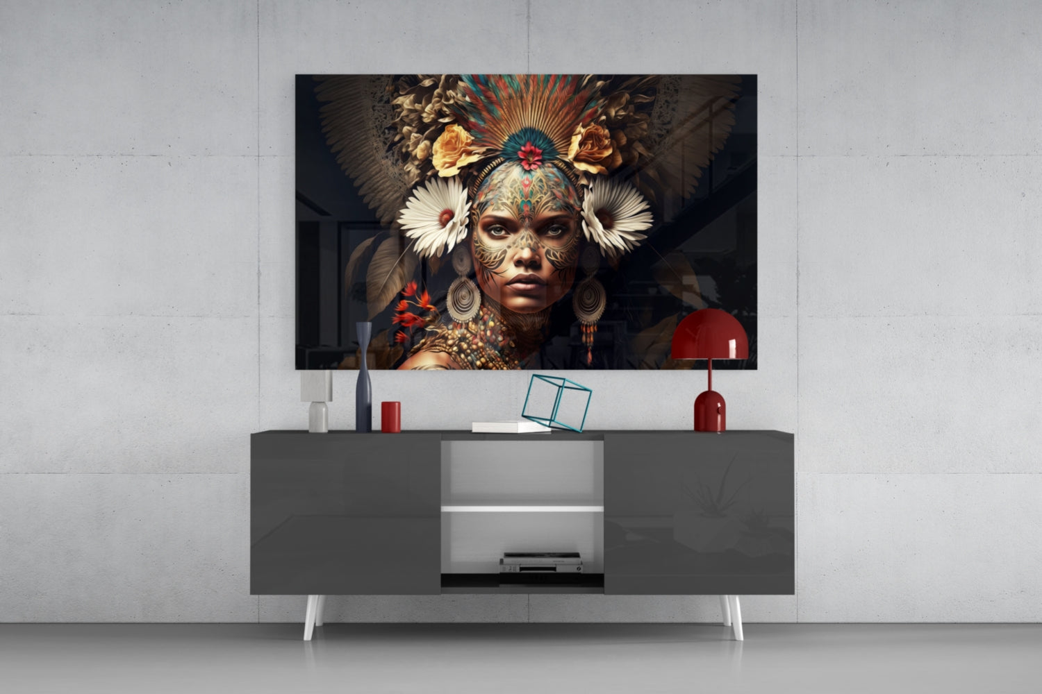 Queen of Flowers Glass Wall Art  || Designer Collection.