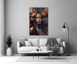 Beauty of the Clan close-up showing indigenous muse with saffron peonies and butterfly wings
